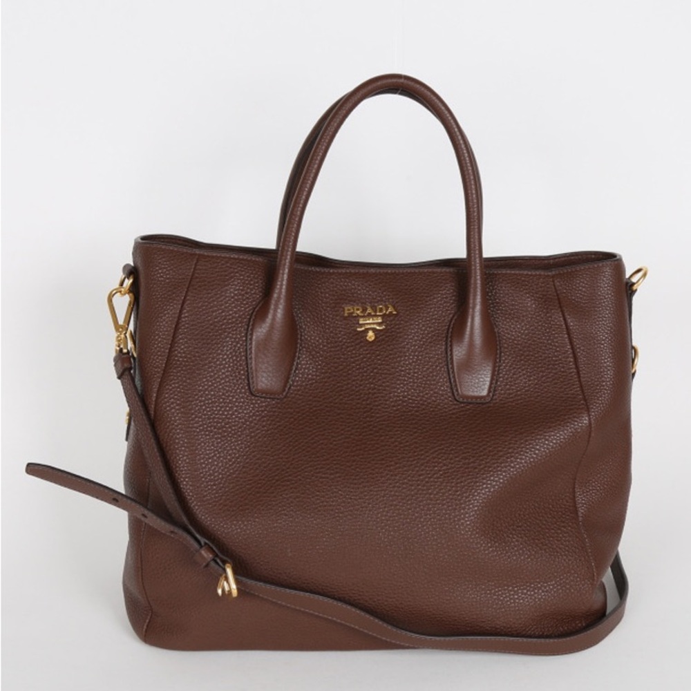 Prada Rich Brown Leather Tote
